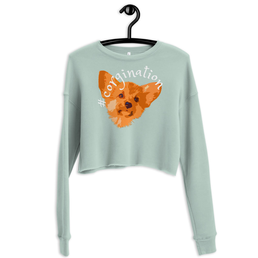 Gift for dog lovers. #corgination cropped sweatshirt for girls. Streetwear for women WickedYo.